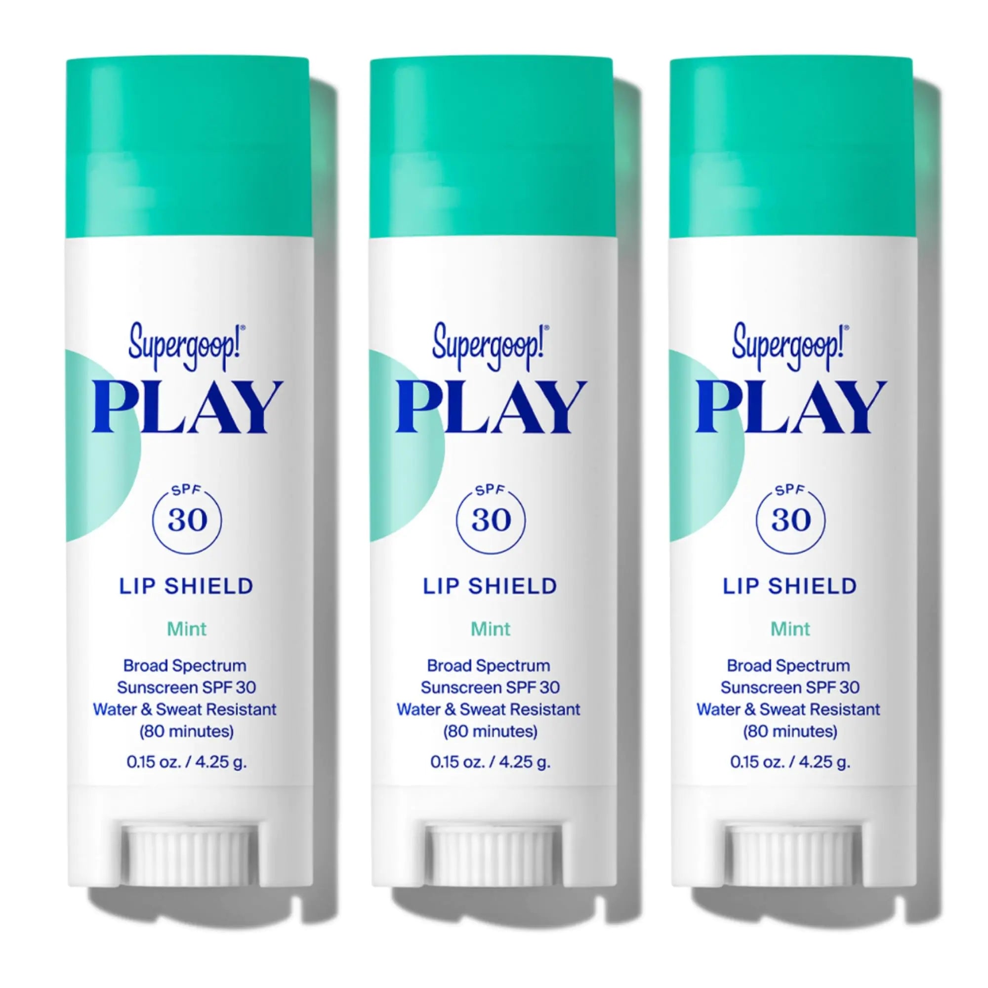 Supergoop! PLAY Lip Shield SPF 30 with Mint - 3 Pack - Hydrating SPF Lip Balm - Moisturizing Lip Treatment For Dry Cracked Lips - Clean Ingredients & Broad Spectrum UV Protection
