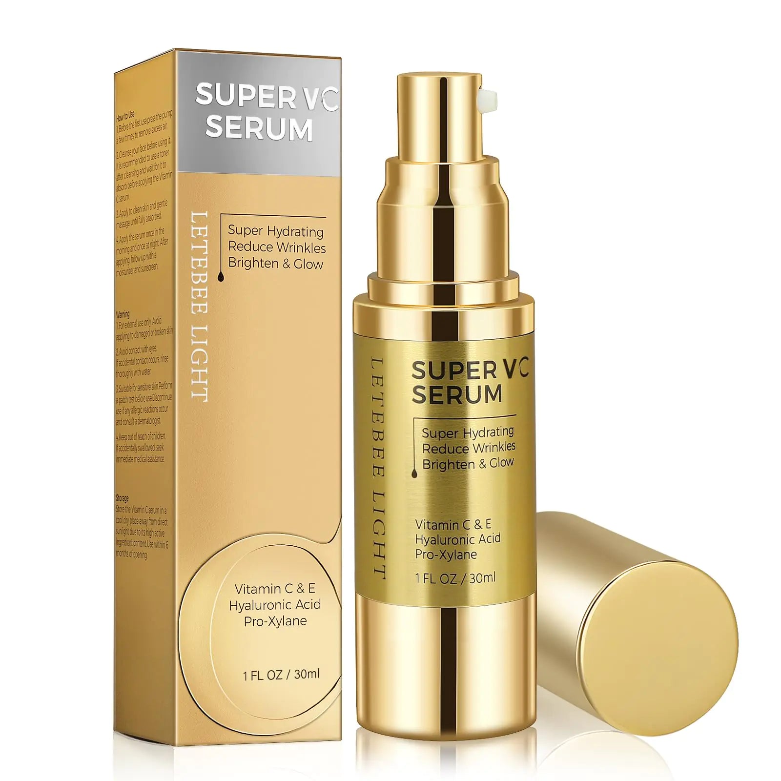 Super Vitamin C Serum with Hyaluronic Acid: Vitamin C Serum for Mature Skin (15 Grams)