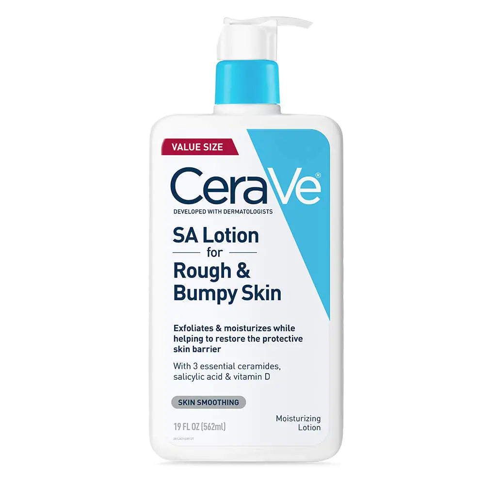 CeraVe SA Lotion for Rough & Bumpy Skin Vitamin D Hyaluronic Acid Lactic Acid Niacinamide & Salicylic Acid Gentle Exfoliating Rough And Bumpy Skin Lotion 19 Ounce
