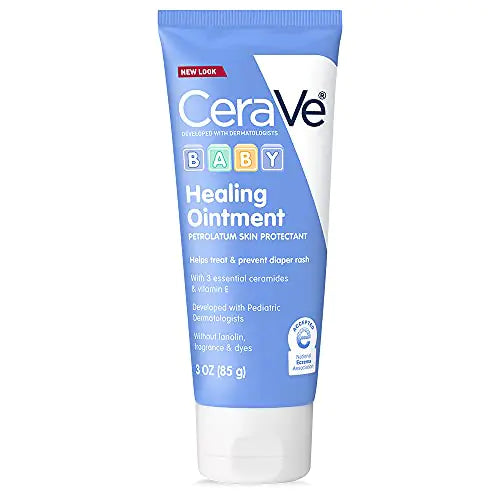CeraVe Diaper Rash Cream | Baby Healing Ointment for Extra Dry Cracked Skin | Diaper Cream with Ceramides & Vitamin E | Lanolin Fragrance Paraben Dye Phthalates & Sulfate Free | 3 Ounce